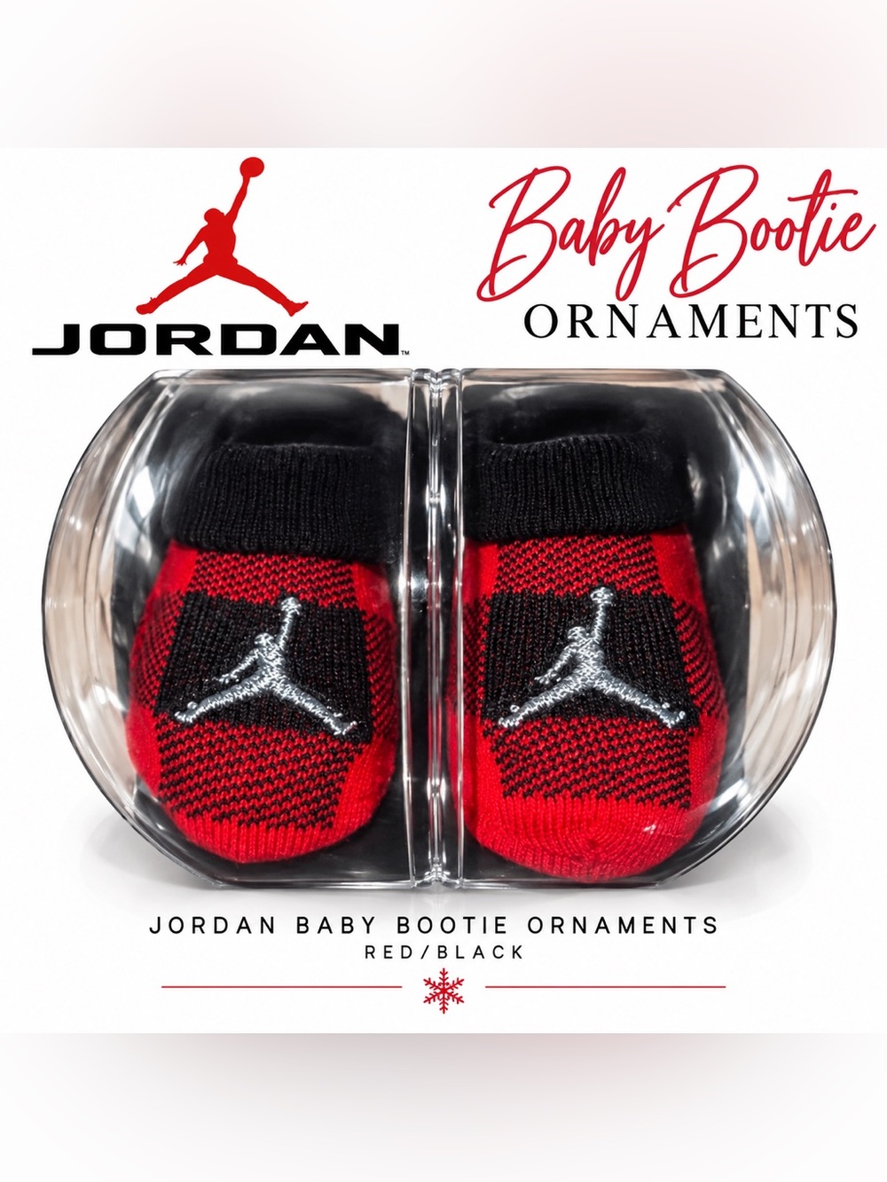 Jordan Newborn Red and Black Plaid Booties